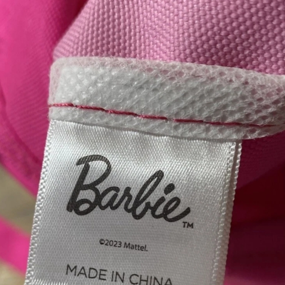 Barbie Movie Logo Pink Glitter Tote Shoulder Handle Bag Approx 14" x 13.5" - Picture 6 of 7